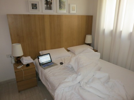 My bedroom in my apartment in Barcelona on Las Ramblas