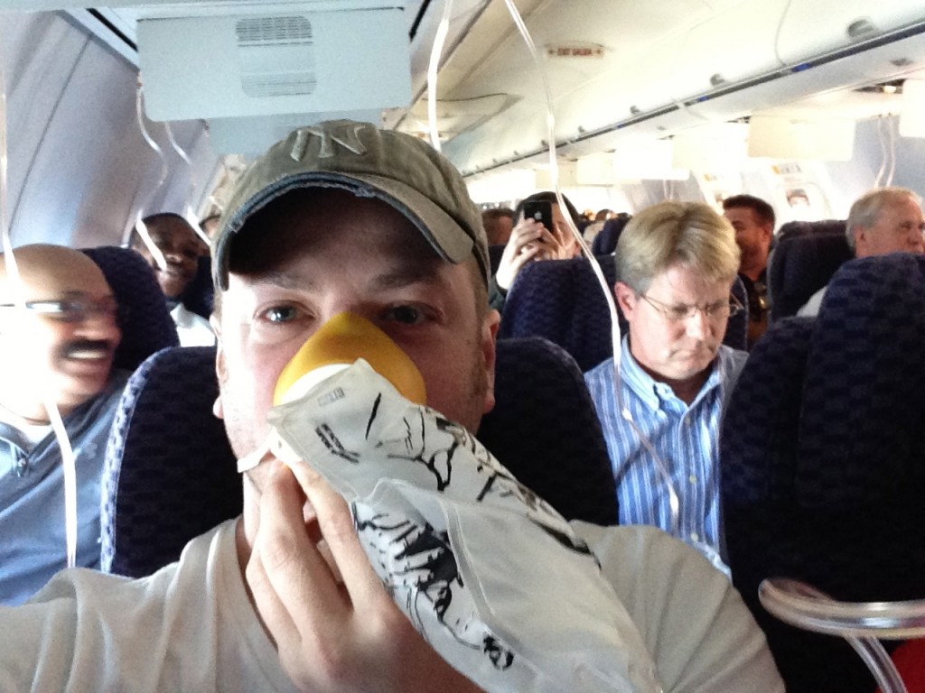 On the plane after the oxygen masks came down
