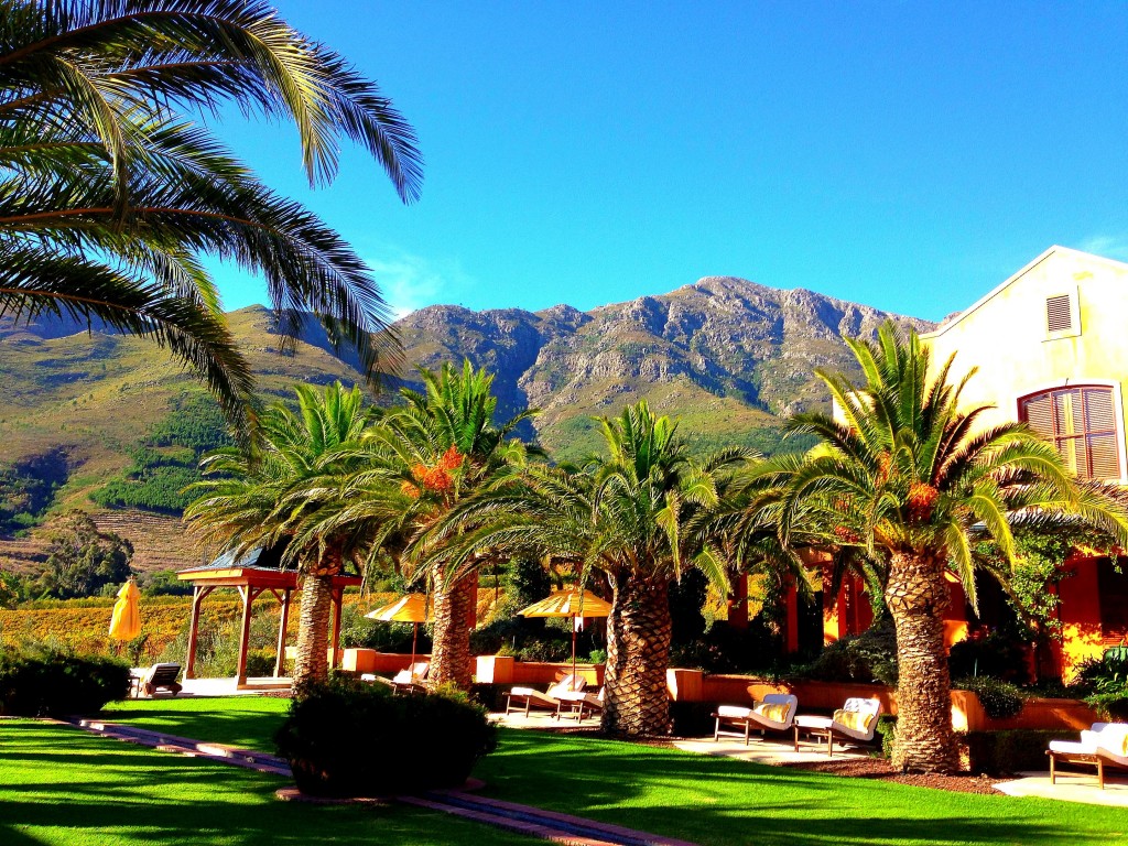 Franschhoek, vineyards, luxury, La Residence Hotel, view, mountains, South Africa, Western Cape, Cape Wine Lands, small town, Africa