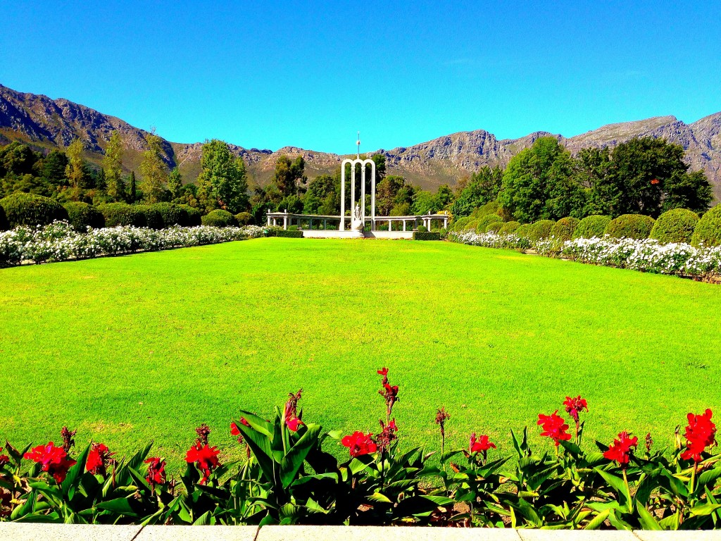 Franschhoek, Huguenots, Huguenot Memorial, France, vineyards, La Residence Hotel, view, mountains, South Africa, Western Cape, Cape Vineyards, small town, Africa