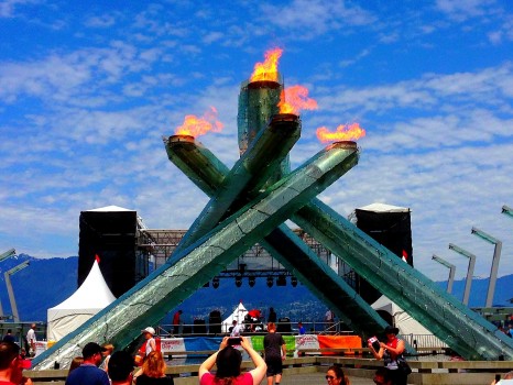 2010 Winter Olympics cauldron, torch, Vancouver