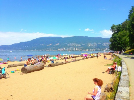 walking the seawall in stanley park, vancouver, british columbia, third beach