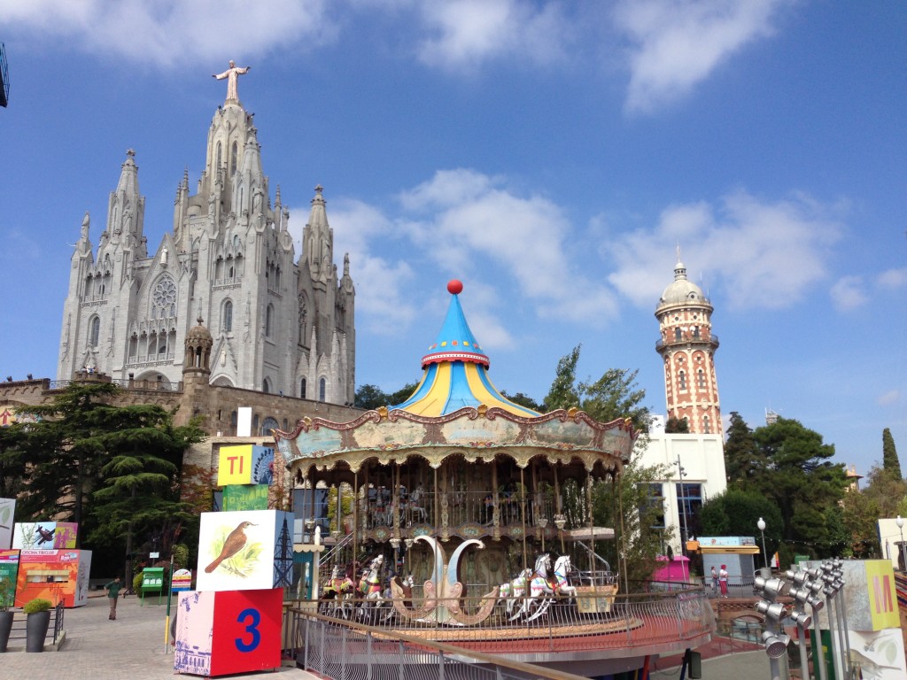 Tibidabo, amusement park, view, Barcelona, Spain, vista