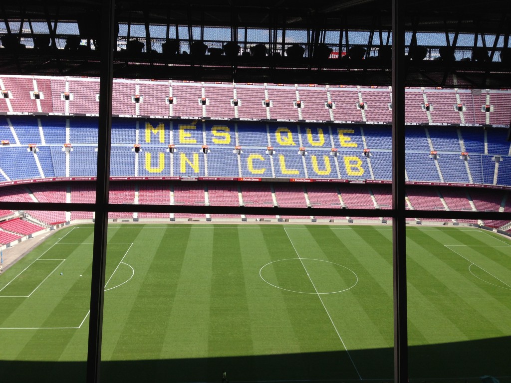 FC Barcelona, Nou Camp, Camp Nou, Camp Nou Experience, Barcelona, Spain, soccer, football, La Liga, press box view