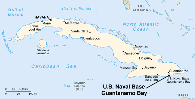 Guantanamo Bay, Guantanamo Bay Naval Station, Guantanamo Bay map