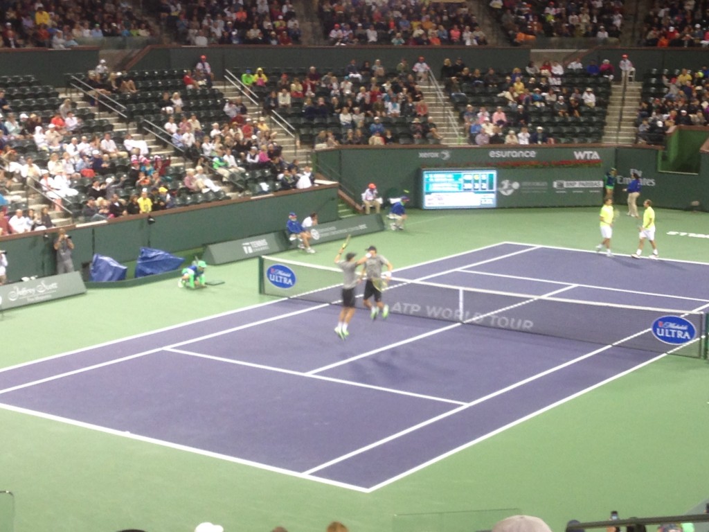 Indian Wells Masters tennis, tennis, Bryan Brothers chest bump