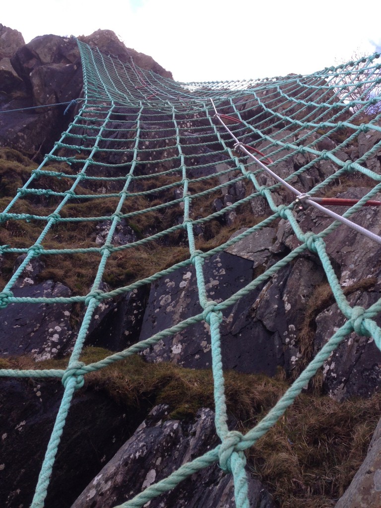 cargo net, Via Ferrata, Cumbria, Keswick, England, Lake District, UK