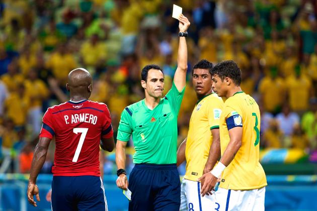 thiago silva yellow card, brazil