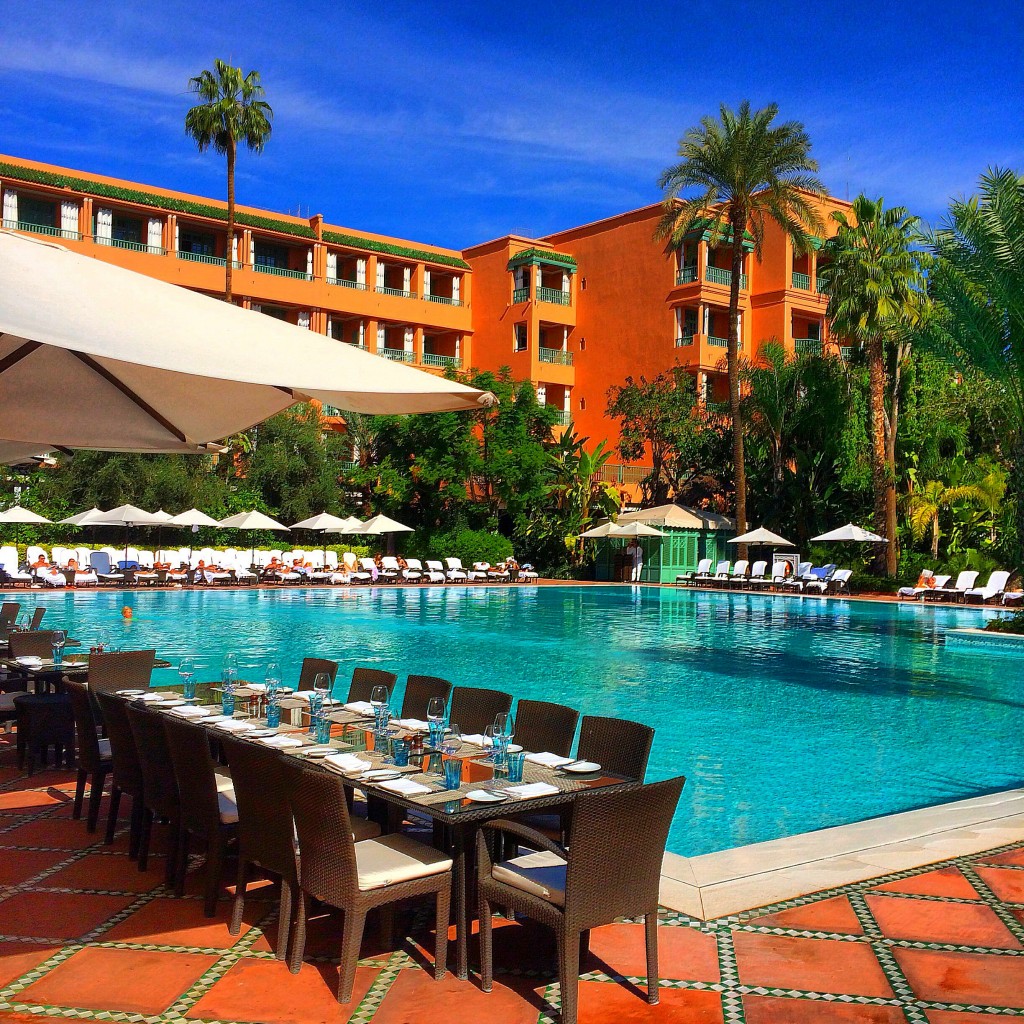 La Mamounia, Marrakech, Morocco, luxury, hotel, pool, view