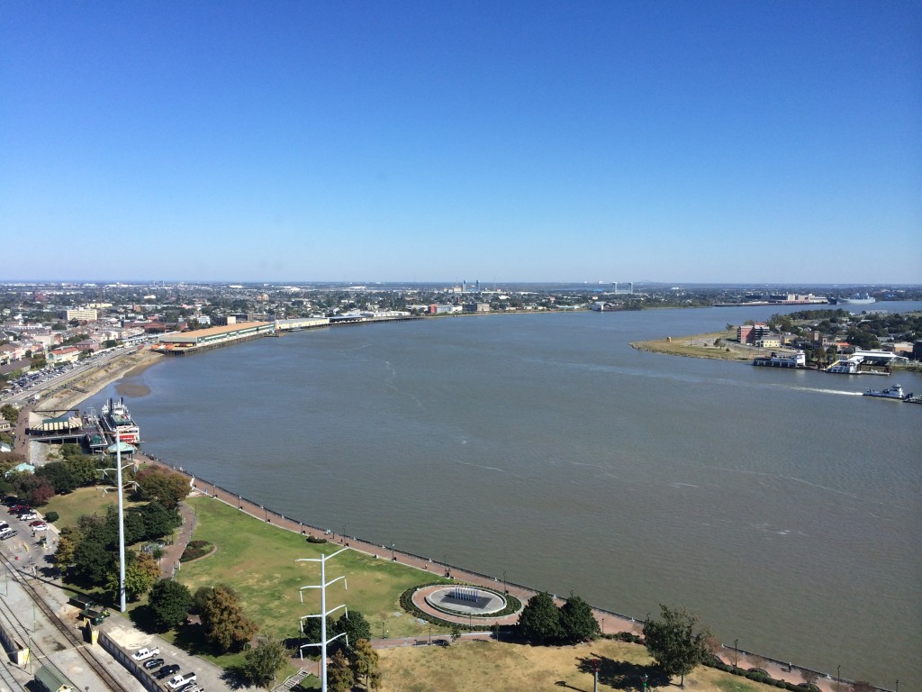 New Orleans, Louisiana, View of Mississippi River from the Westin New Orleans Canal Place