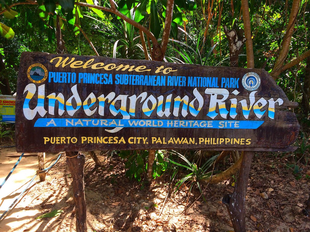 Puerto Princesa Subterranean River, Philippines, Sabang, entrance sign
