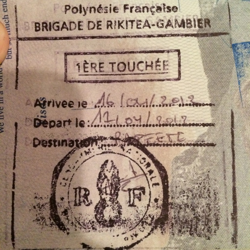 Passport Stamp, French Polynesia, Gambier Archipelago