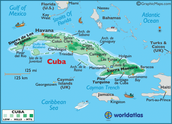 Map of Cuba