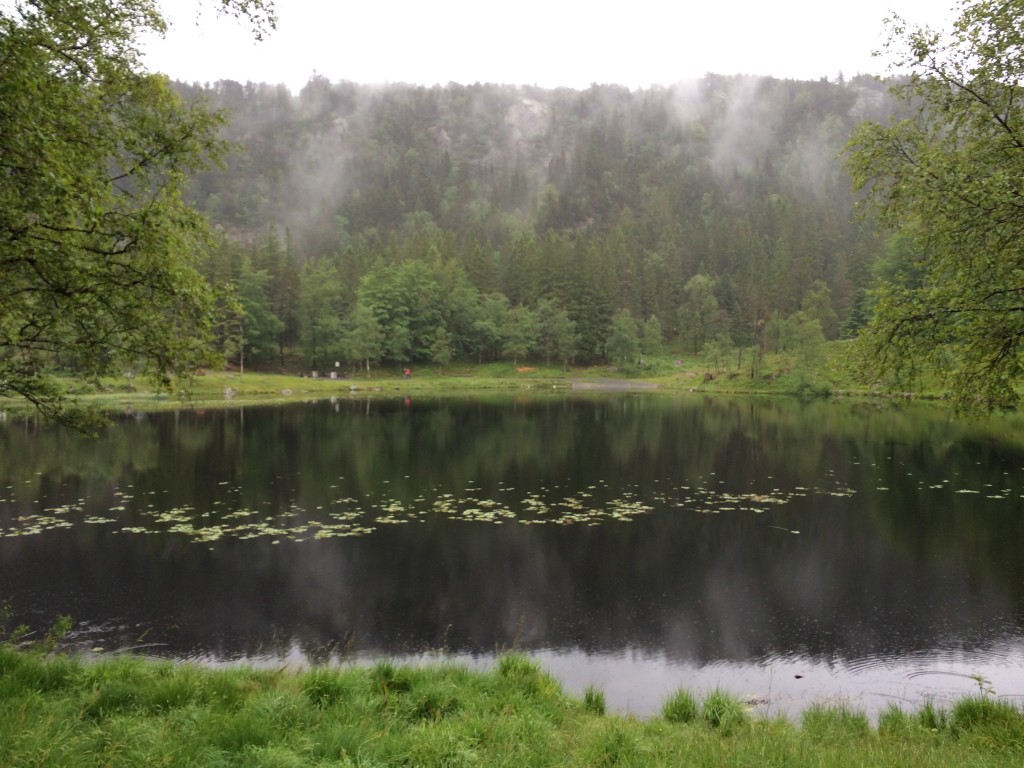 Bergen, Norway, Mount Floyen, pond