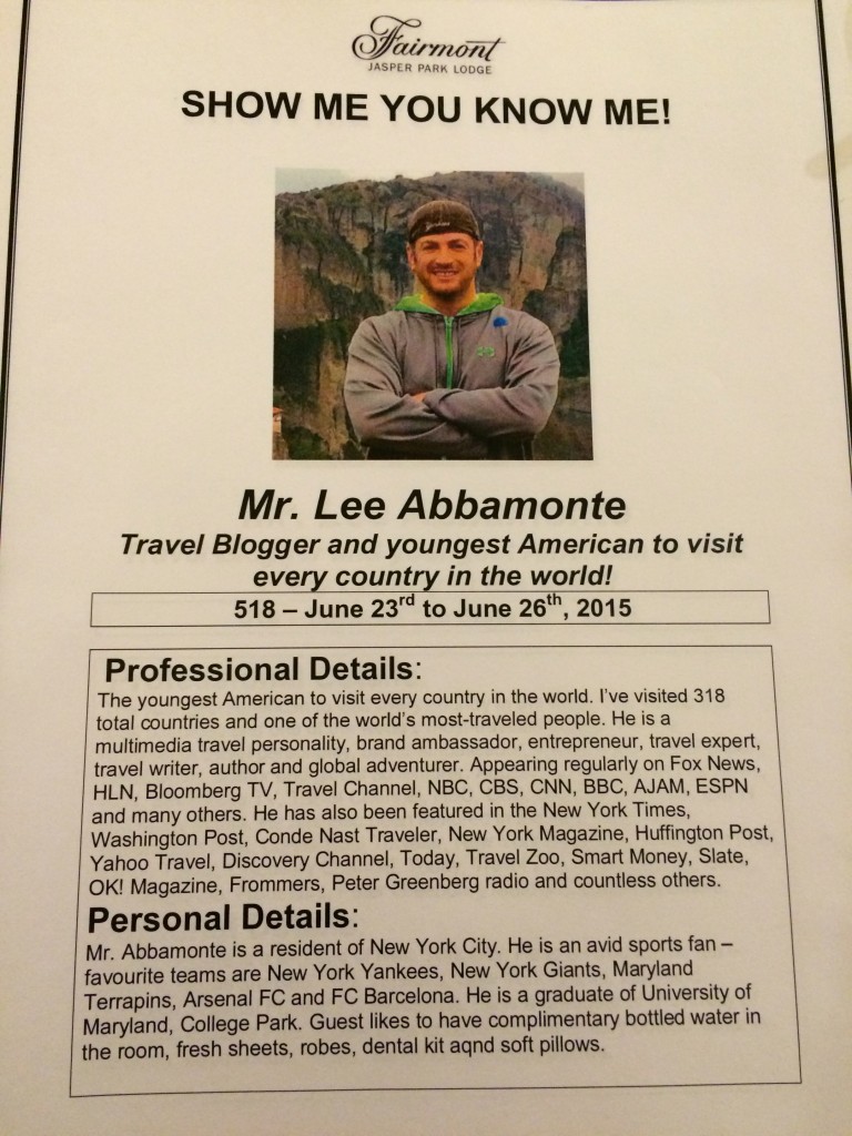 Lee Abbamonte, Show Me You Know Me, Fairmont Jasper Park Lodge, Jasper, Alberta, Canada