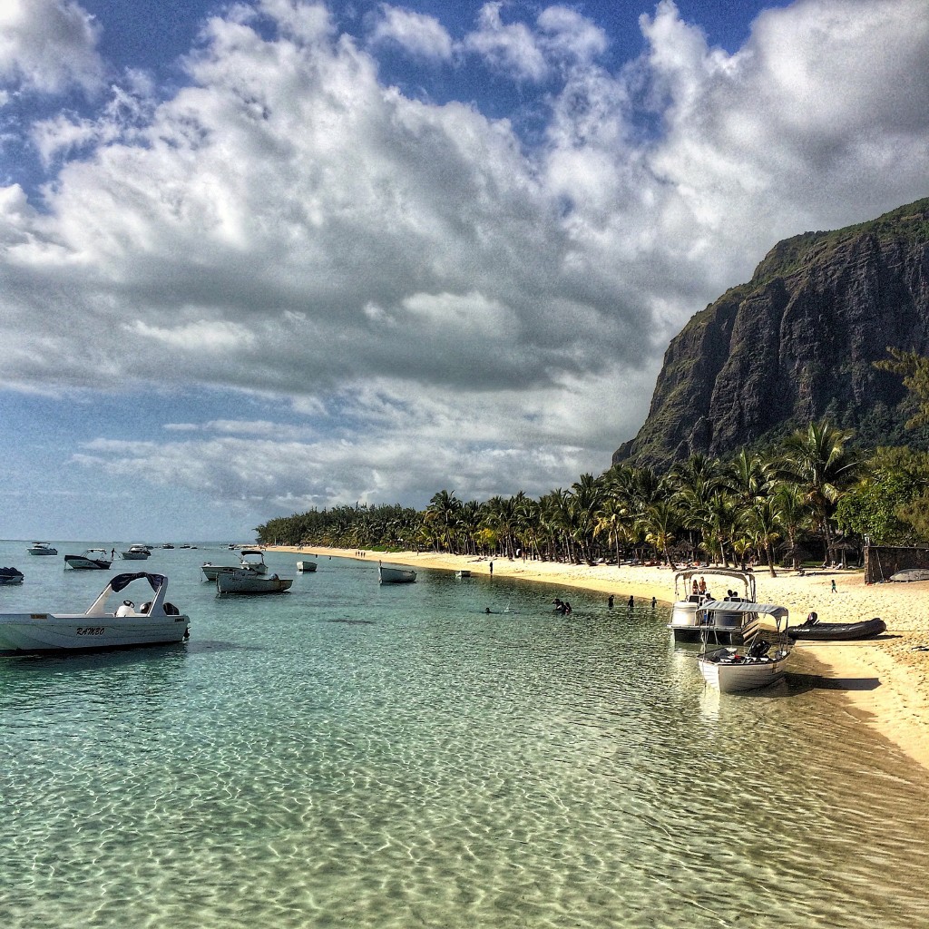 St. Regis Mauritius, Mauritius, beach, boats, mountain