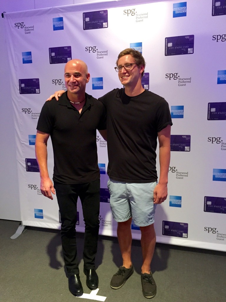 Me with Andre Agassi (phone)