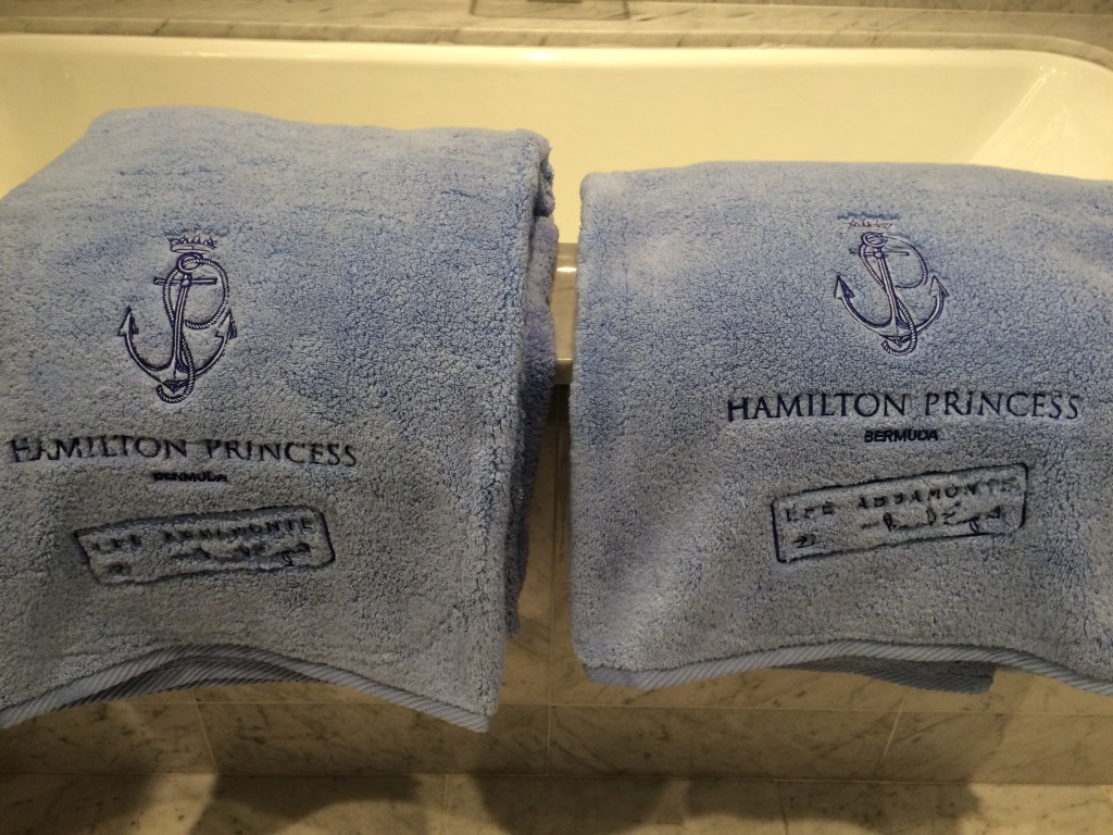 Fairmont, Hamilton Princess, Bermuda, personalized towels