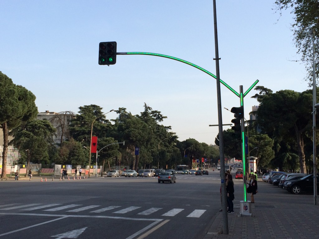 2 Days in Tirana, Albania, Tirana, traffic lights green