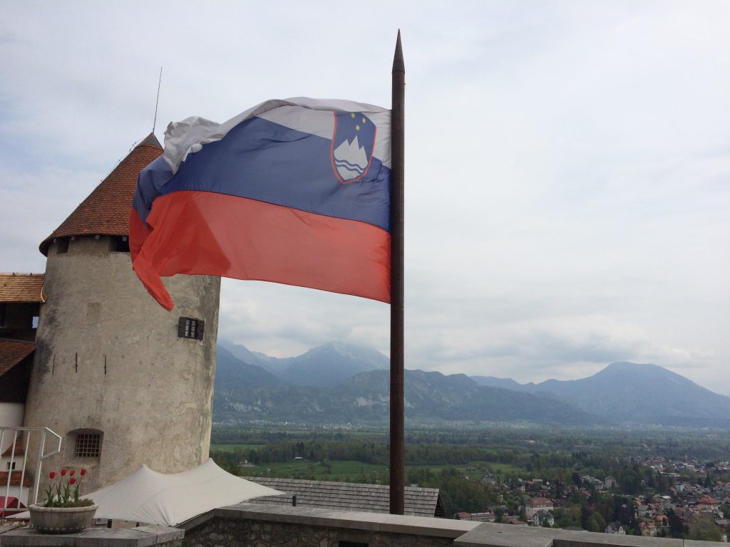 Lake Bled, Bled, flag, Slovenia, one day in Slovenia