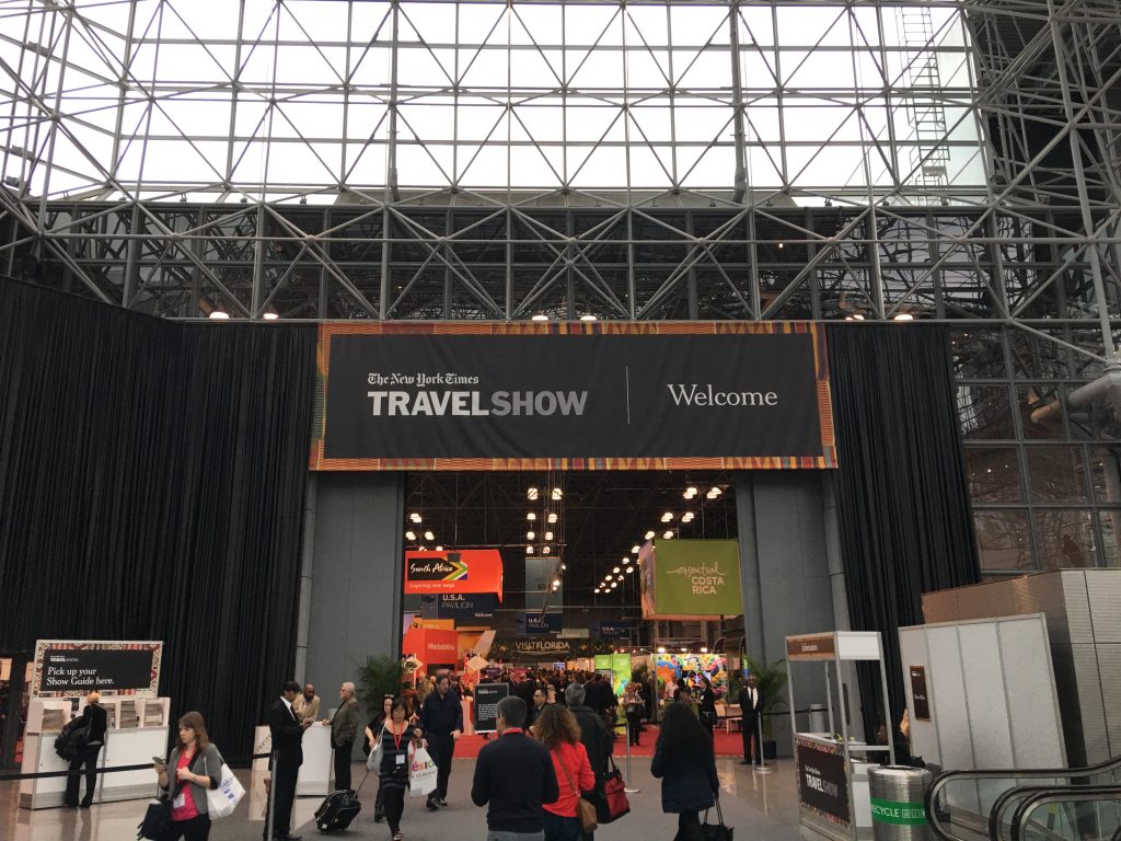 The 2017 New York Times Travel Show, New York, New York Times Travel Show, main entrance