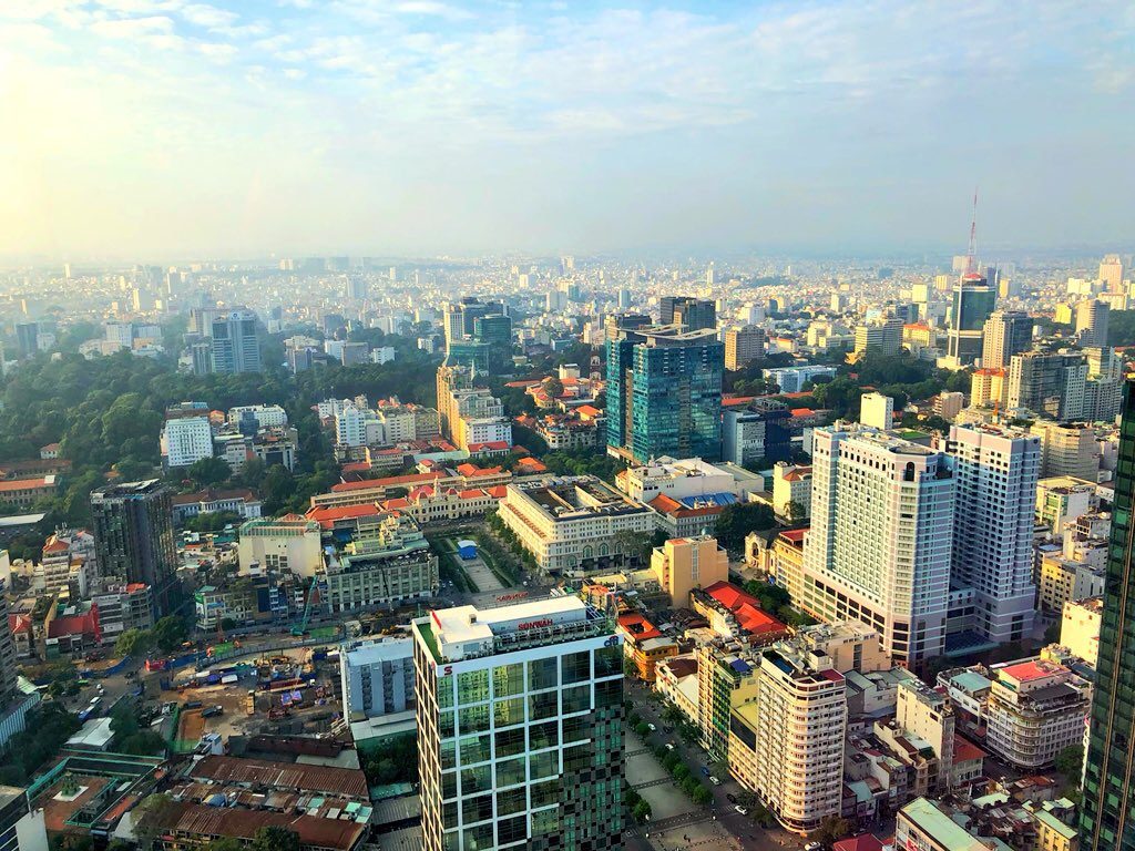 View from atop the Bitexco Financial Tower of Saigon