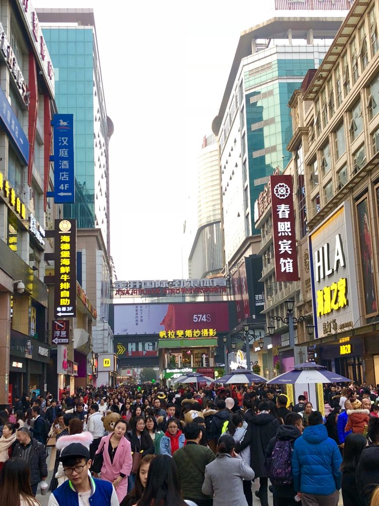 Super crowded on Christmas in Chengdu