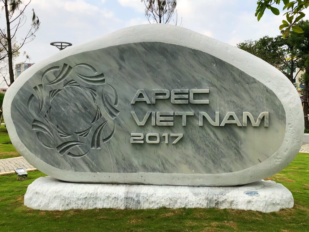 APEC Vietnam 2017 Sign in a newly constructed park in Danang