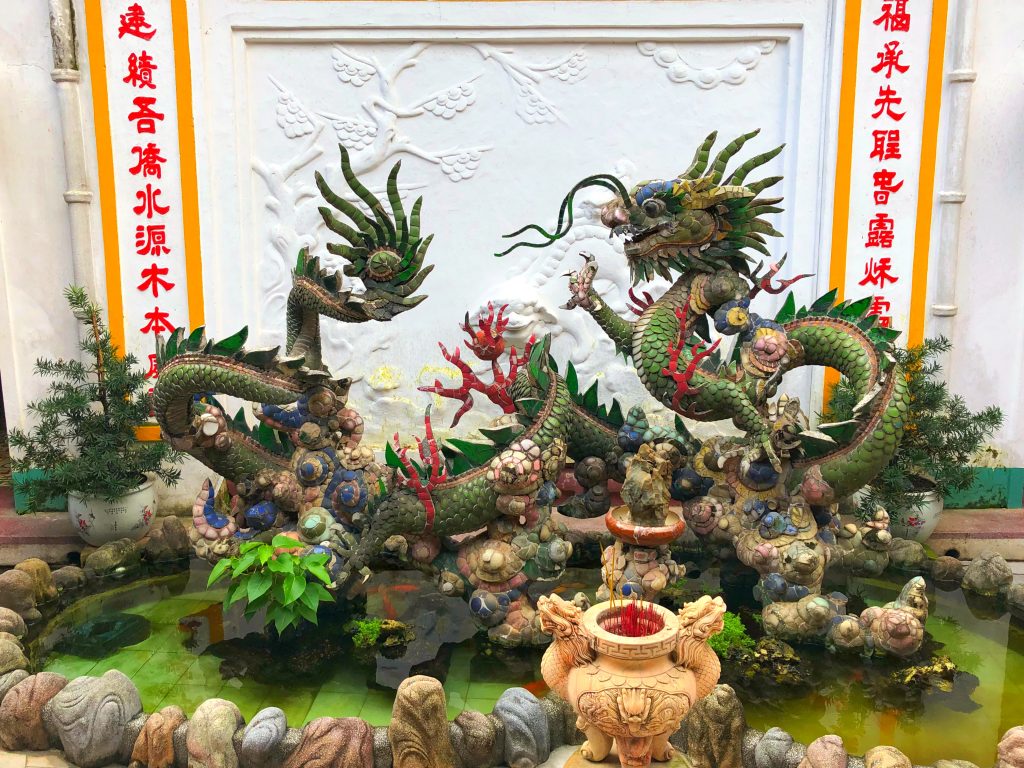 Watch out for dragons inside the temple in Hoi An