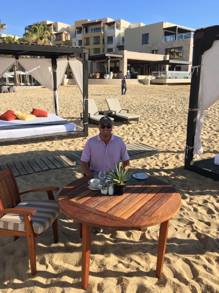 Breakfast for one on the beach in the Cabanas at the Pacifica Resort at Pueblo Bonito