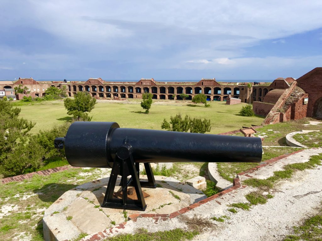 Cannons atop Fort Jefferson looking over the courtyard