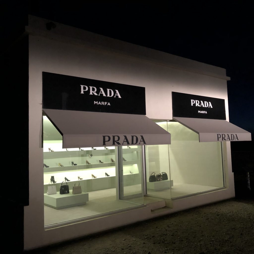 Prada Marfa at night