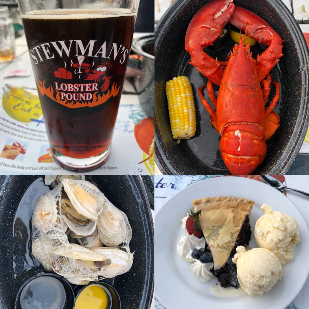 Pretty much the perfect dinner at Stewman's Lobster Pound in Bar Harbor, Maine