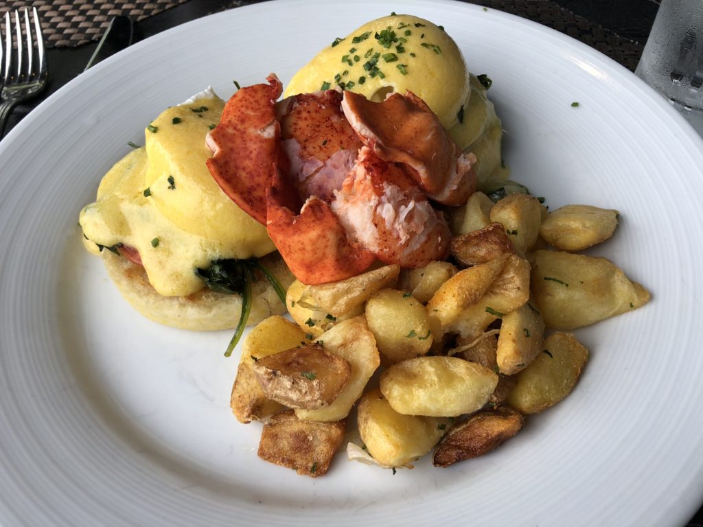 Lobster Benedict at Paddy's in Bar Harbor, Maine