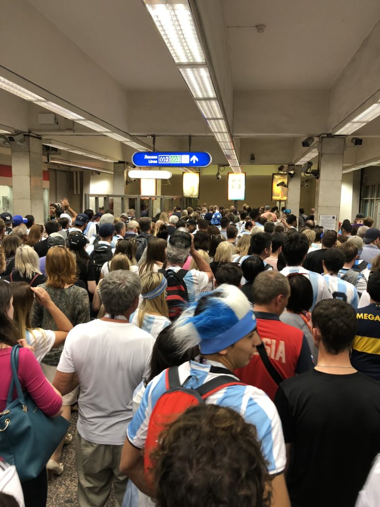 Argentine fans ruled the metro
