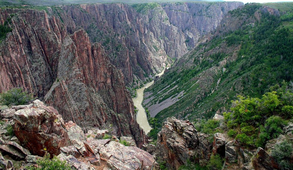 The view inside Black Canyon of the Gunnison National Park