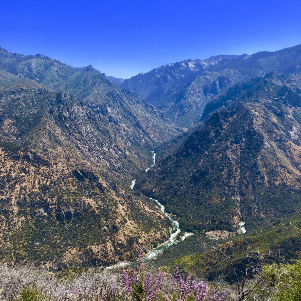 Looking down into Kings Canyon National Park