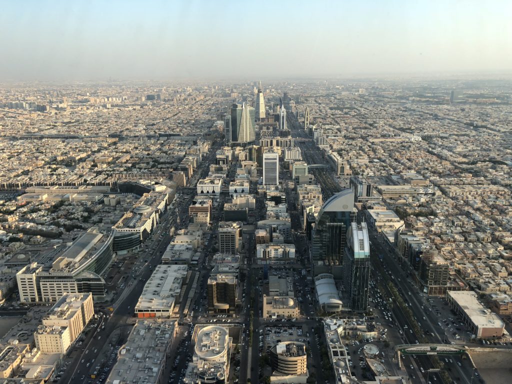 The phenomenal view atop the SkyBridge in Kingdom Tower just before sunset, The Saudi Arabia Paradox