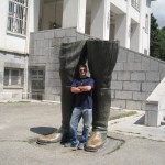 half a man statue in Tehran