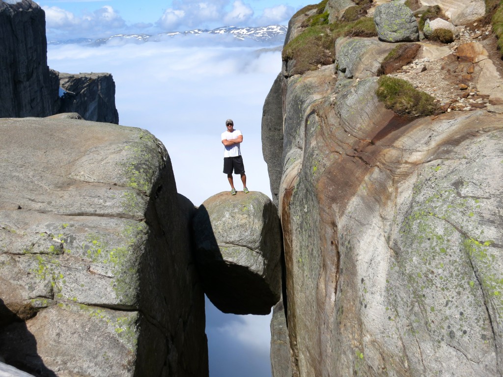 4000 feet above Lysefjord in Kjerag, Norway