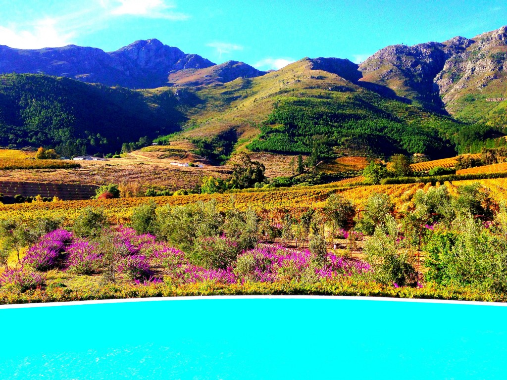 Franschhoek, vineyards, luxury, La Residence Hotel, view, mountains, South Africa, Western Cape, Cape Wine Lands, small town, Africa