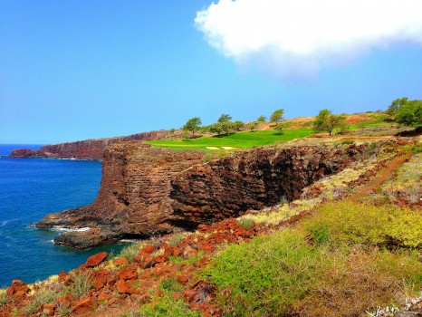 Golf, Lanai, Challenge at Manele Bay, Four Seasons at Manele Bay, Four Seasons, Hawaii, Bill Gates wedding, Bill Gates, 12th hole at Manele Bay