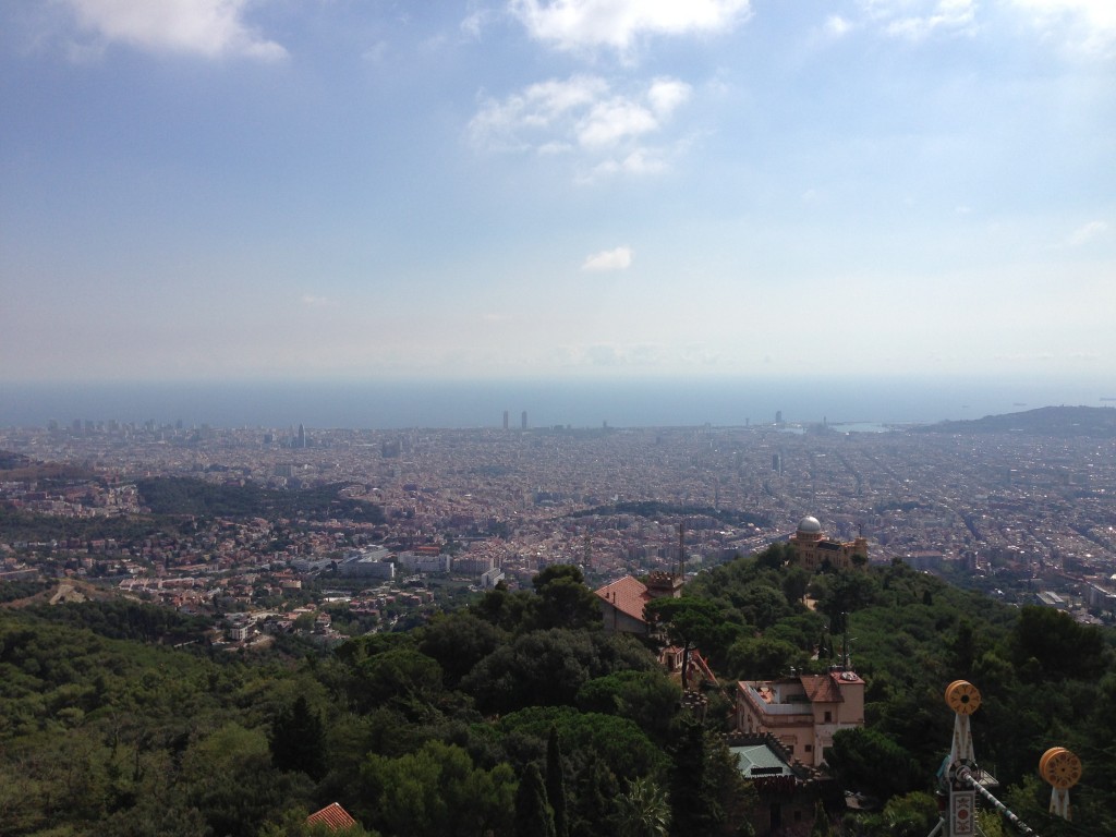 Tibidabo, church, view, Barcelona, Spain, vista, view of Barcelona