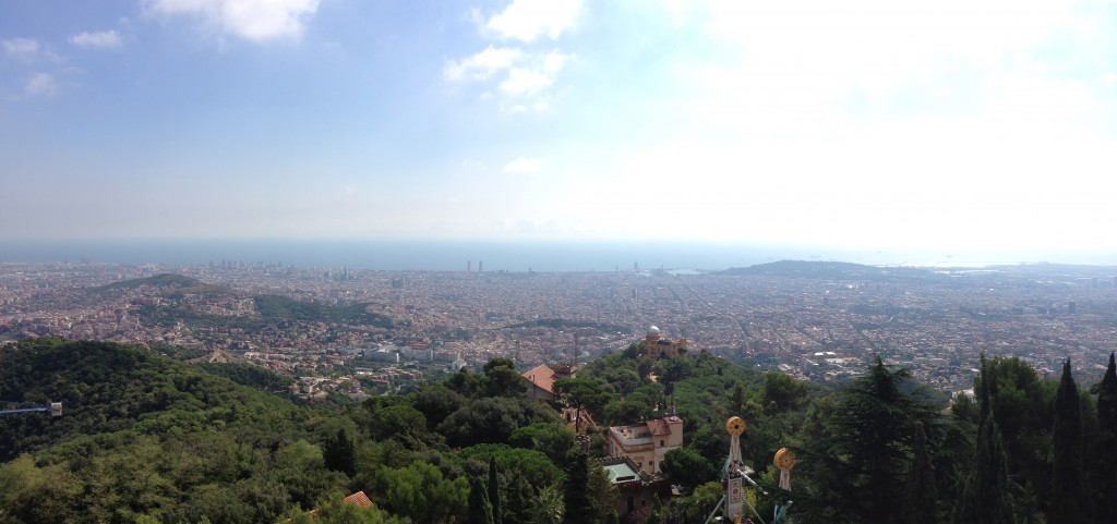 Tibidabo, church, view, Barcelona, Spain, vista, panoramic view of Barcelona