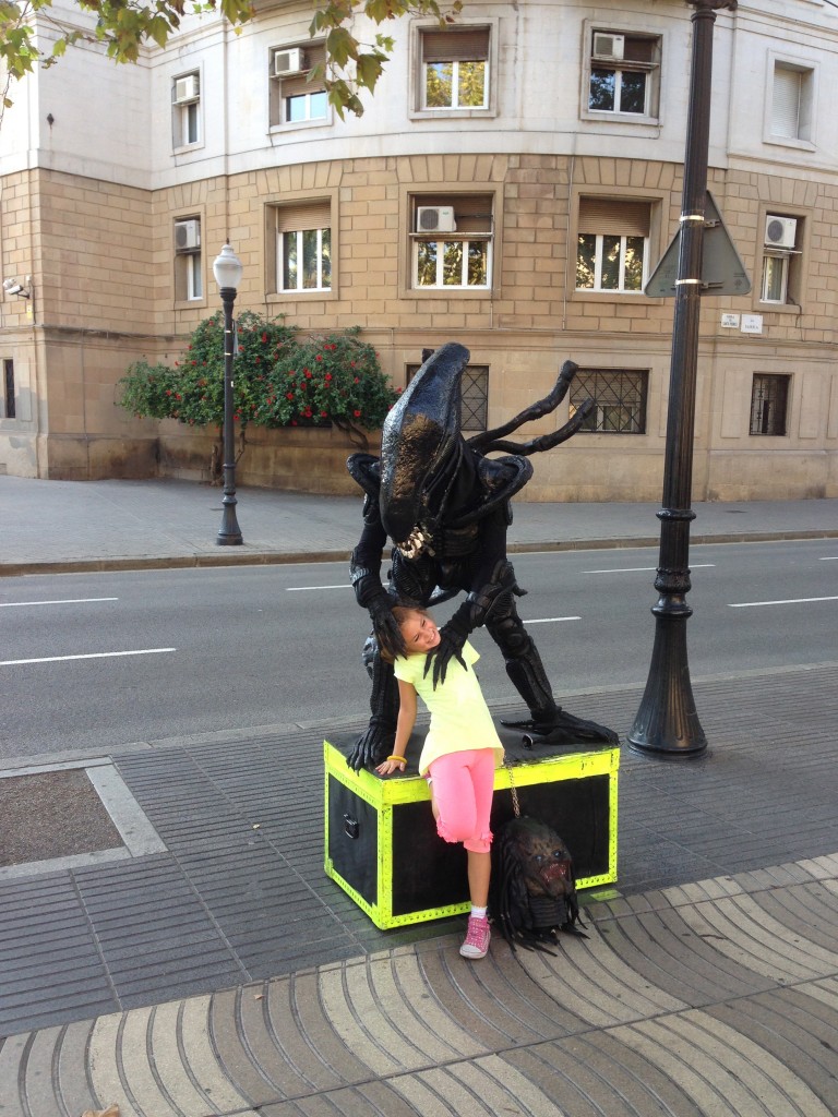 Barcelona, Las Ramblas, La Rambla, Spain, street performer