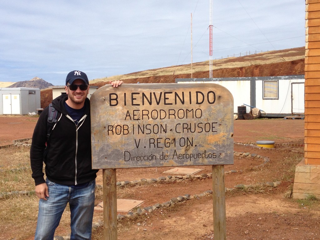 Robinson Crusoe Island, airport sign, Lee Abbamonte, Chile