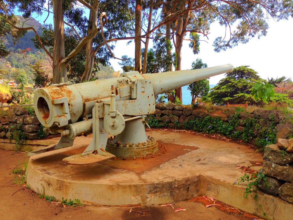 Robinson Crusoe Island, Chile, San Juan Bautista, guns