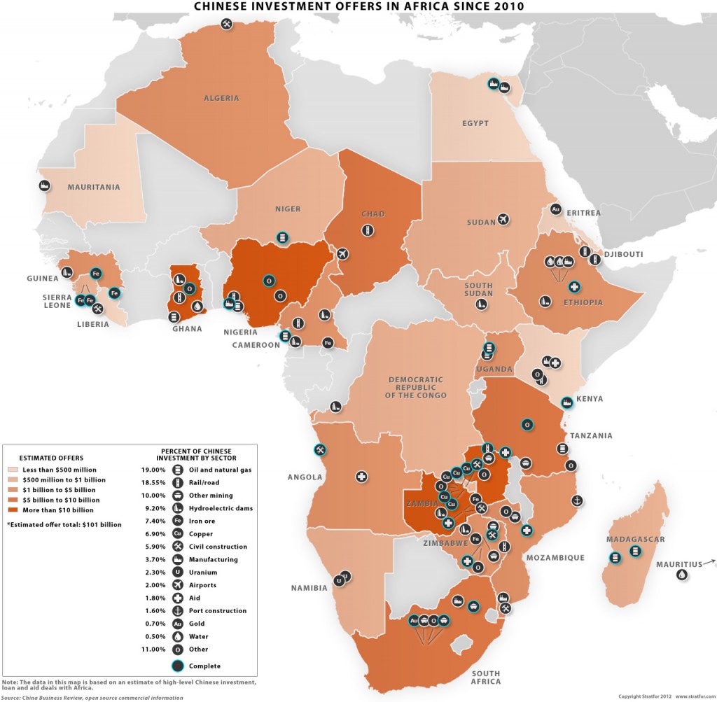 Chinese Investment in Africa map