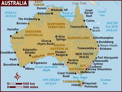 map of australia