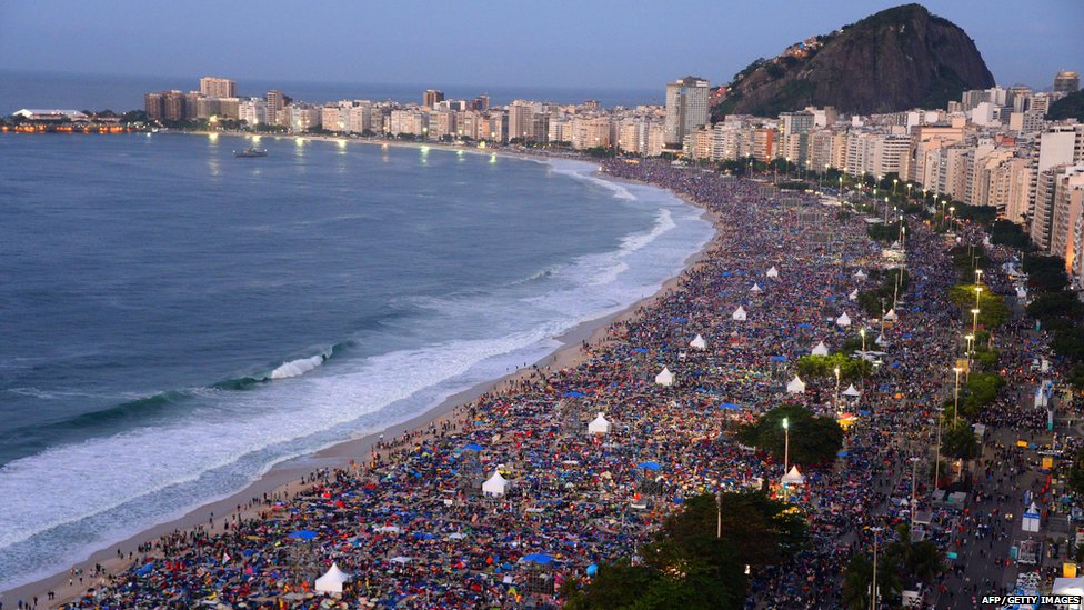 Crowded Rio beach